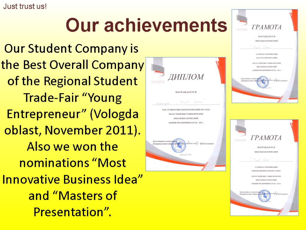 Our Student Company is the Best Overall Company of the Regional Student Trade-Fair “Young